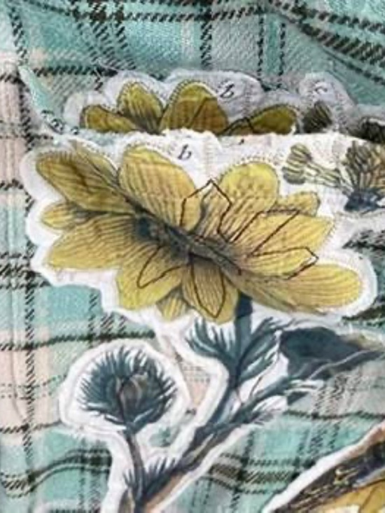 R13 NWOT Drop Neck Shirt Light Green Plaid - Picture 12 of 14